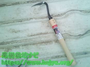 梨・柿の木の皮削り